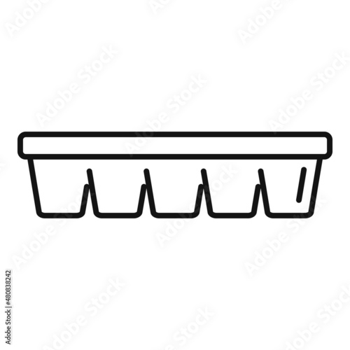 Plastic ice cube tray icon outline vector. Water container