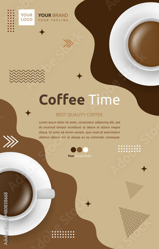 Coffee Shop Cafe Social Media Post Template Promotion Flyer Brochure