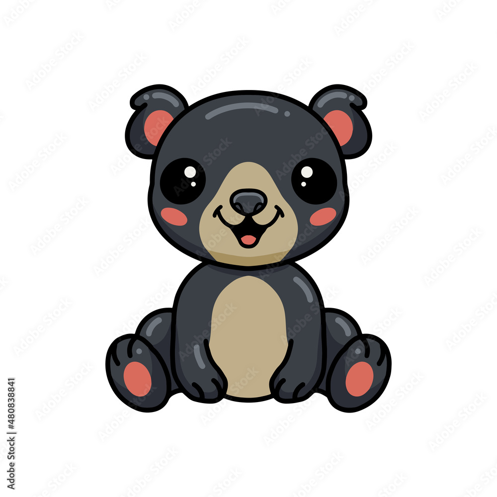 Cute little bear cartoon sitting Cute little bear cartoon sitting