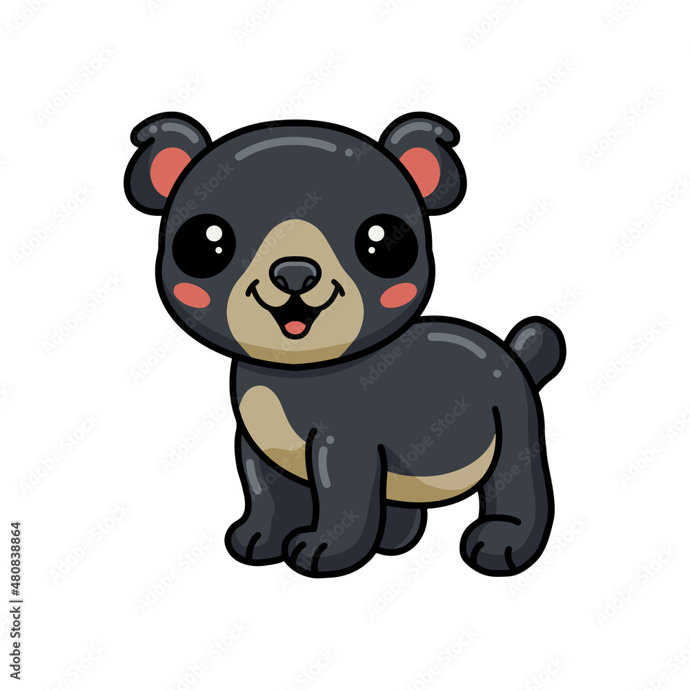 Cute little bear cartoon posing Cute little bear cartoon posing