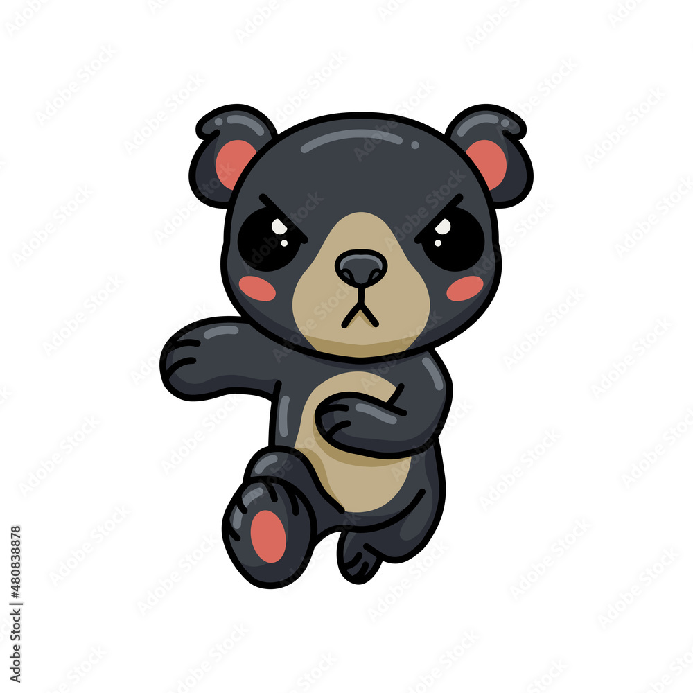 Cute little bear cartoon running Cute little bear cartoon running