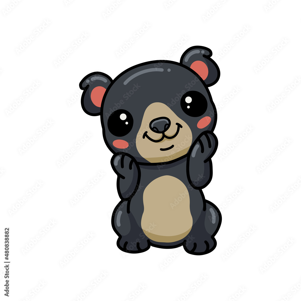 Cute little bear cartoon posing Cute little bear cartoon posing