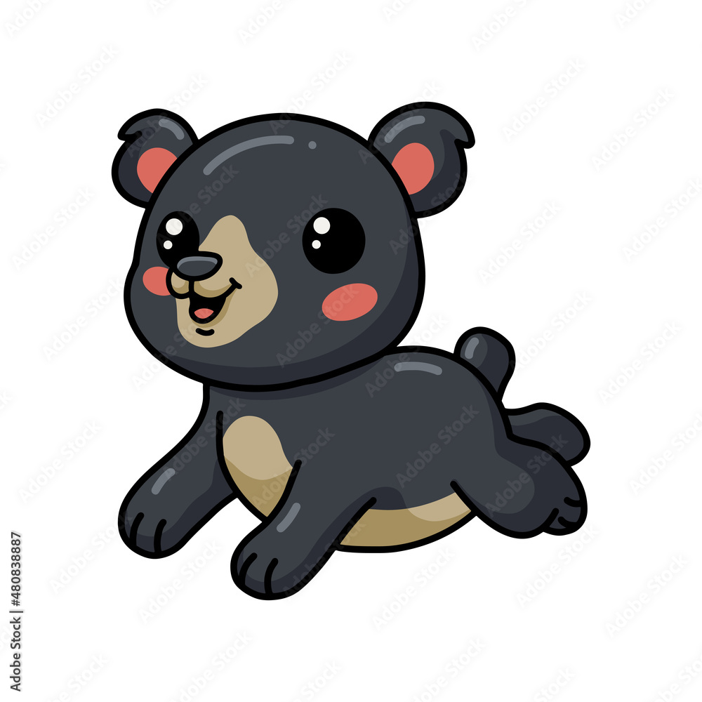 Cute little bear cartoon jumping Cute little bear cartoon jumping