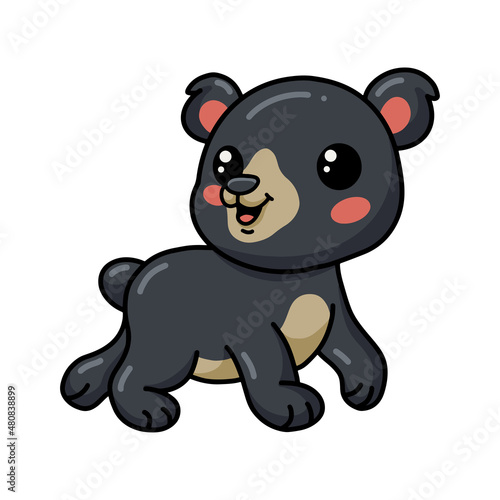 Cute little bear cartoon posing
