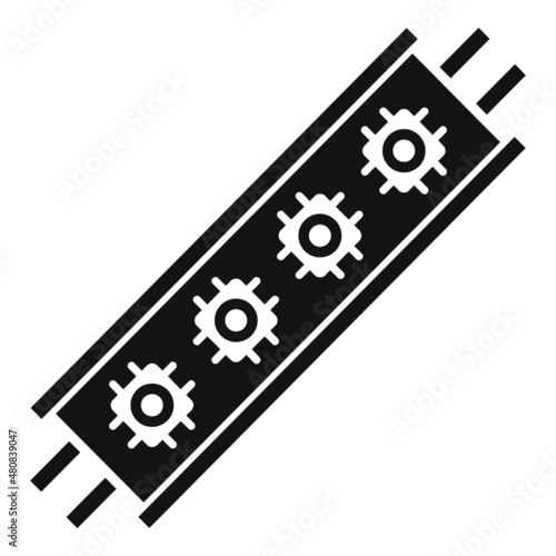 Diode led strip light icon simple vector. Chip smd