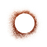 Coffee powder circle on white background