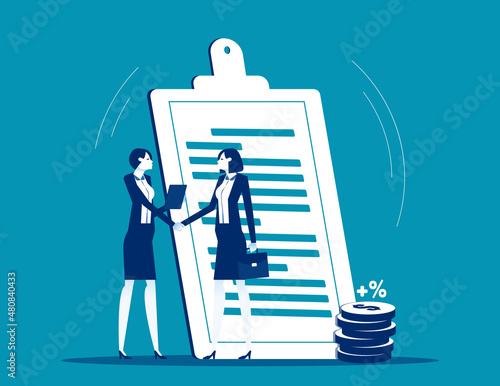 Money lending. Business money transfer abstract concept