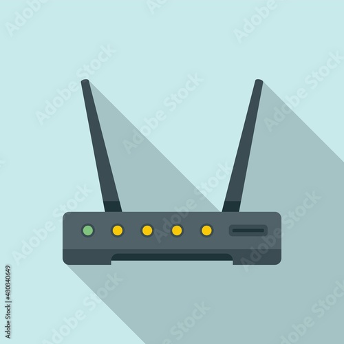 Wlan modem icon flat vector. Wifi internet