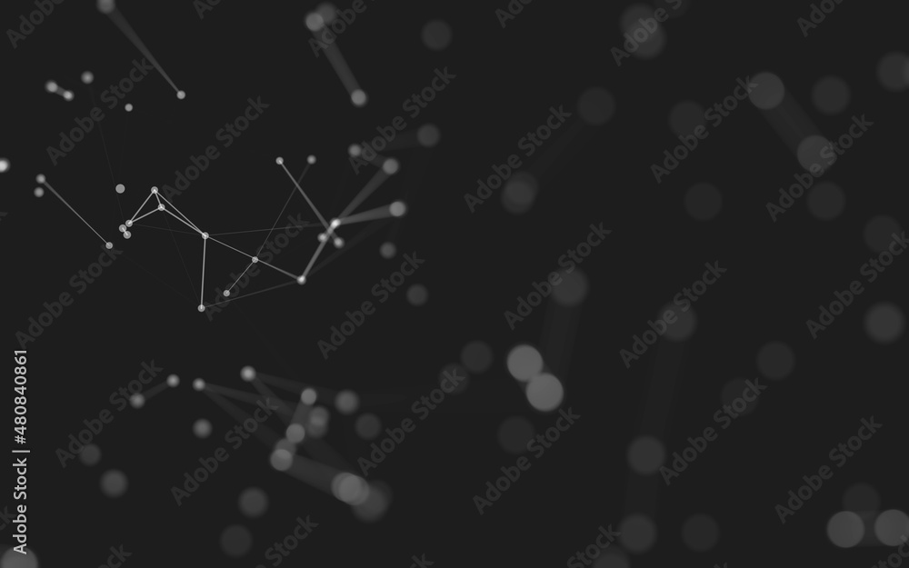 Abstract background. Molecules technology with polygonal shapes, connecting dots and lines. Connection structure. Big data visualization. Abstract background. Molecules technology with polygonal shapes, connecting dots and lines. Connection structure. Big data visualization.
