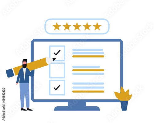 People give star review ratings and feedback