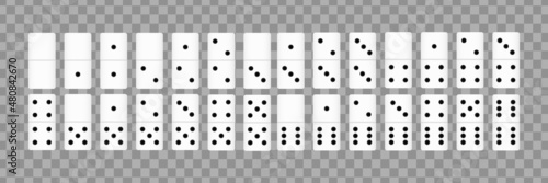 Vector realistic isolated domino on the transparent background.