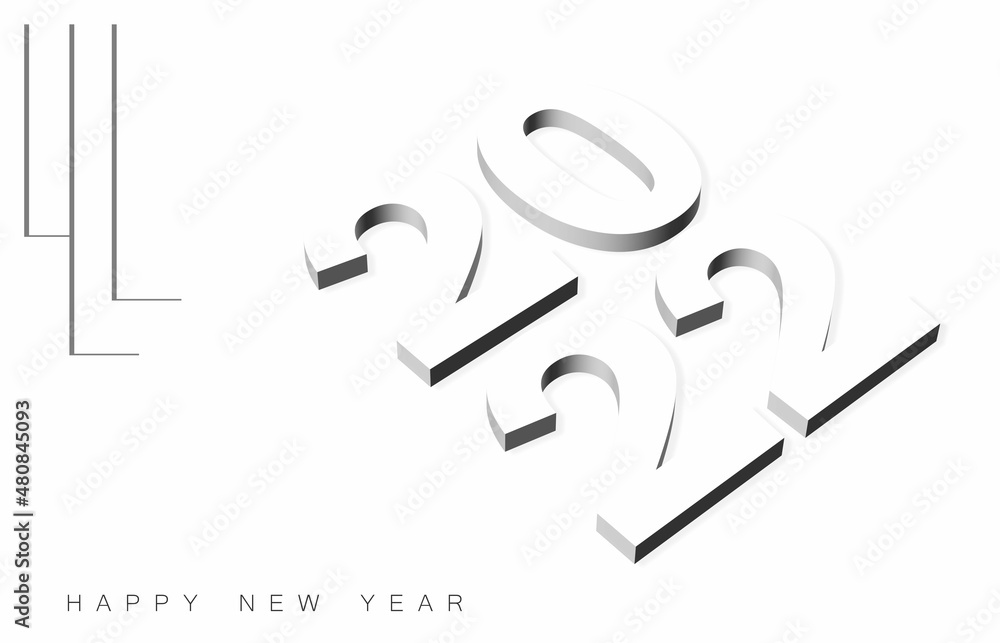 Vector illustration of 3d text of 2022, Happy New Year. Vector illustration of 3d text of 2022, Happy New Year.