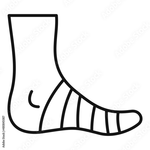 Bandage foot finger icon outline vector. Accident fracture