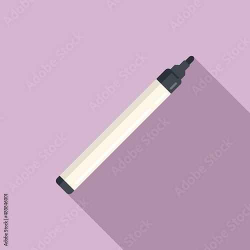 Letter marker icon flat vector. Tool ink
