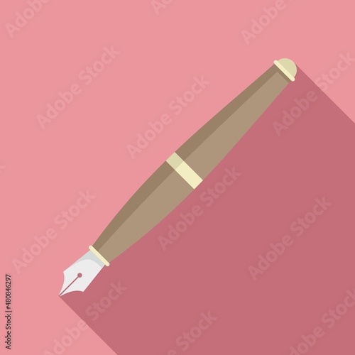 Calligraphy paint icon flat vector. Artist kit
