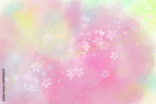 春、桜と金の風