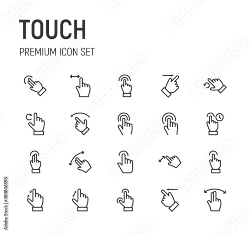 Set of touch line icons.