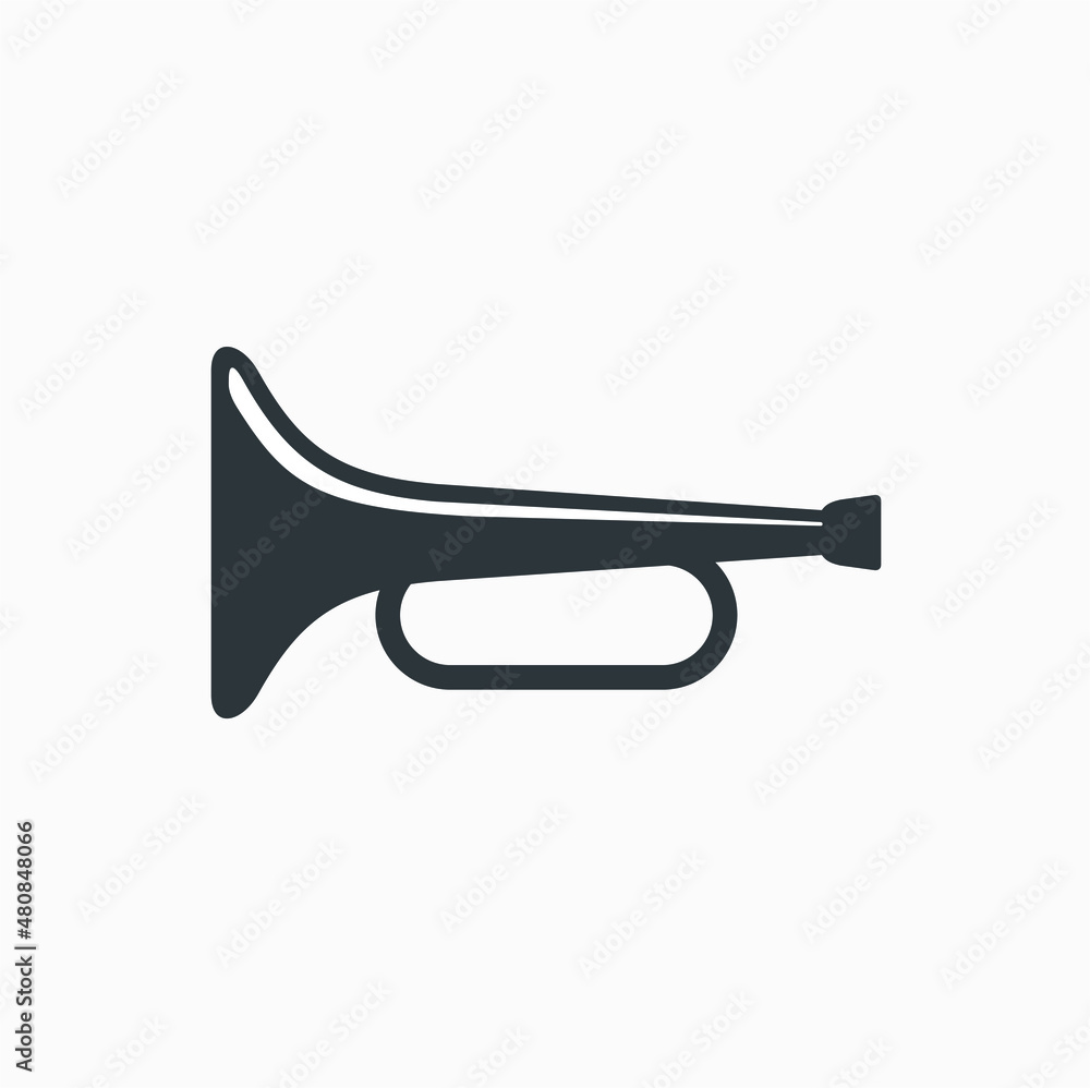 illustration of horn, trumpet icon, vector art. illustration of horn, trumpet icon, vector art.