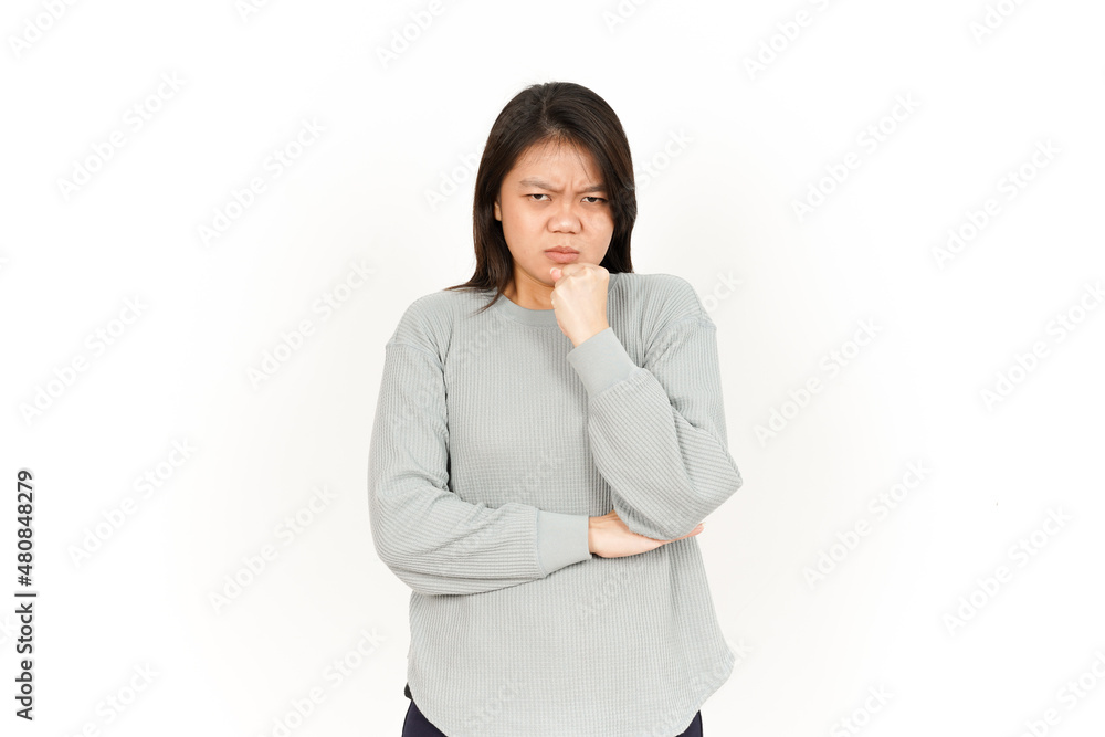 Angry Gesture Of Beautiful Asian Woman Isolated On White Background Angry Gesture Of Beautiful Asian Woman Isolated On White Background