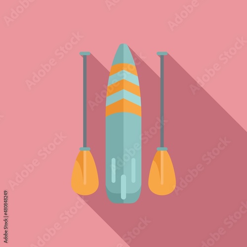 Sup paddleboard icon flat vector. Paddle board