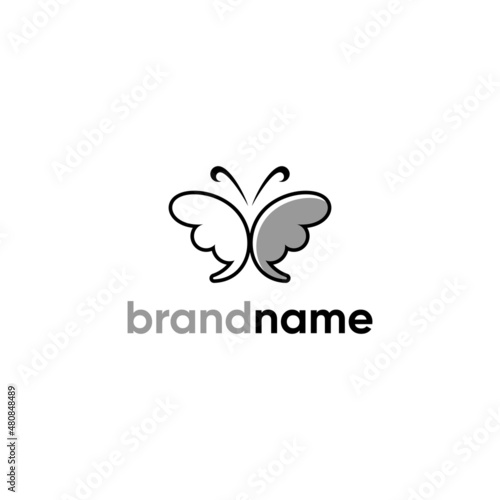 BUTTERFLY MONOCHROME VECTOR TEMPLATE LOGO