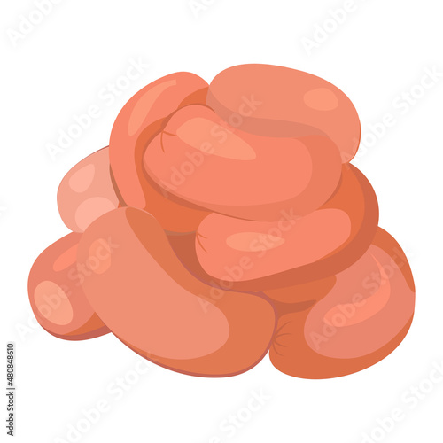 American sausages heap.