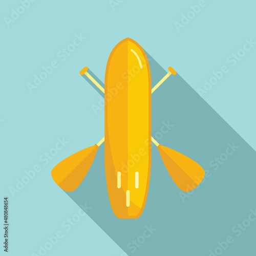 River sup board icon flat vector. Surf stand up