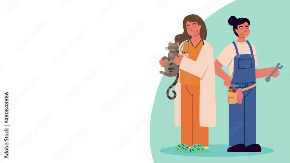 mechanic and veterinary female workers mechanic and veterinary female workers