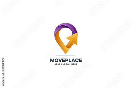 Free Download Move Place Arrow Gradient Logo Template - GFXLoad