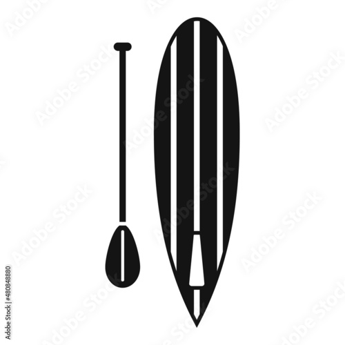 Sup surfing icon simple vector. Paddle board