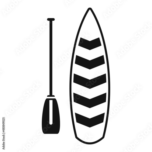 Water sup surf icon simple vector. Paddle board