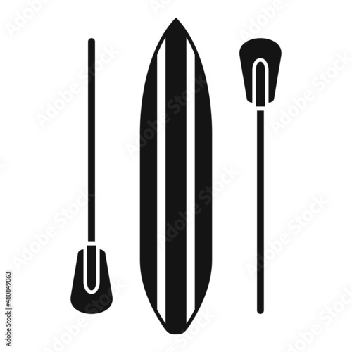 Beach sup surf icon simple vector. Board stand
