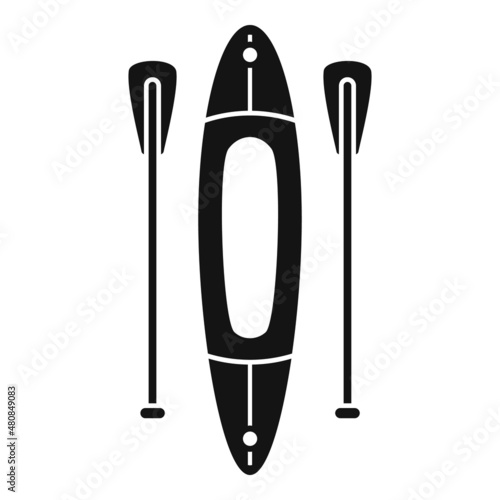 Lake sup surf icon simple vector. Paddle board