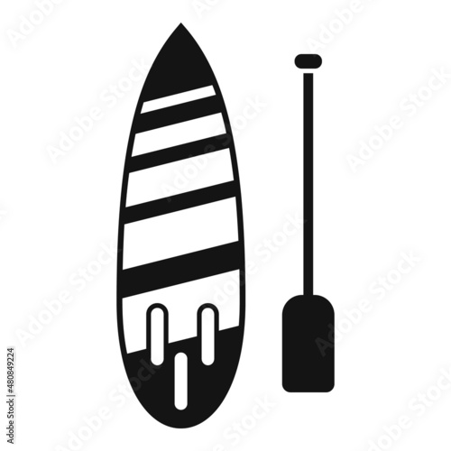 Sup surfboard icon simple vector. Board paddle