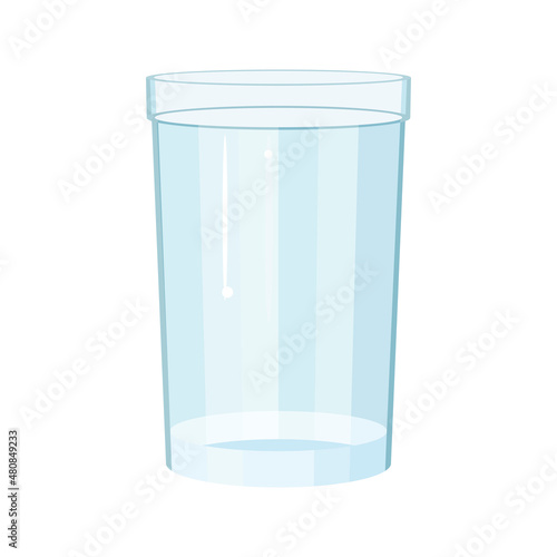 Illustration on white background. Vector graphic illustration. Vector template. Glassful glass cup in abstract style. Vector isolated illustration. 