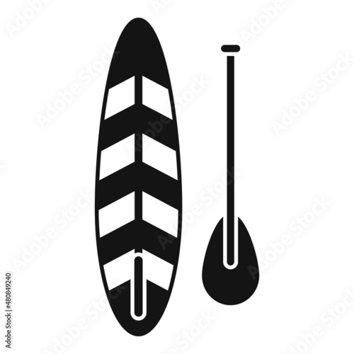 Hawaii sup surf icon simple vector. Paddle board