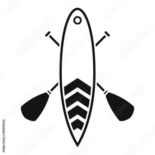 Recreation sup icon simple vector. Paddle board