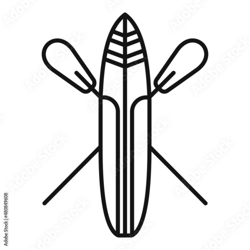 Sup paddle icon outline vector. Surf stand up