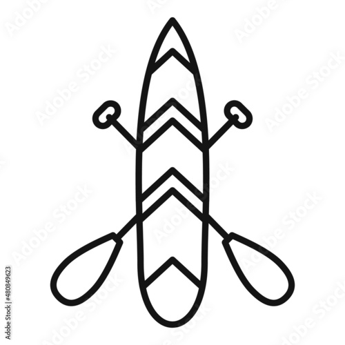 Sup surf icon outline vector. Paddle board