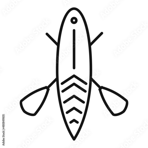 Shop sup board icon outline vector. Paddle surf