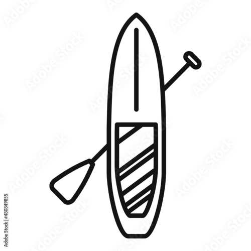 River sup board icon outline vector. Surf stand up