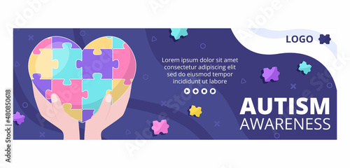 World Autism Awareness Day Cover Template Flat Illustration Editable of Square Background Suitable for Social media or Greetings Card