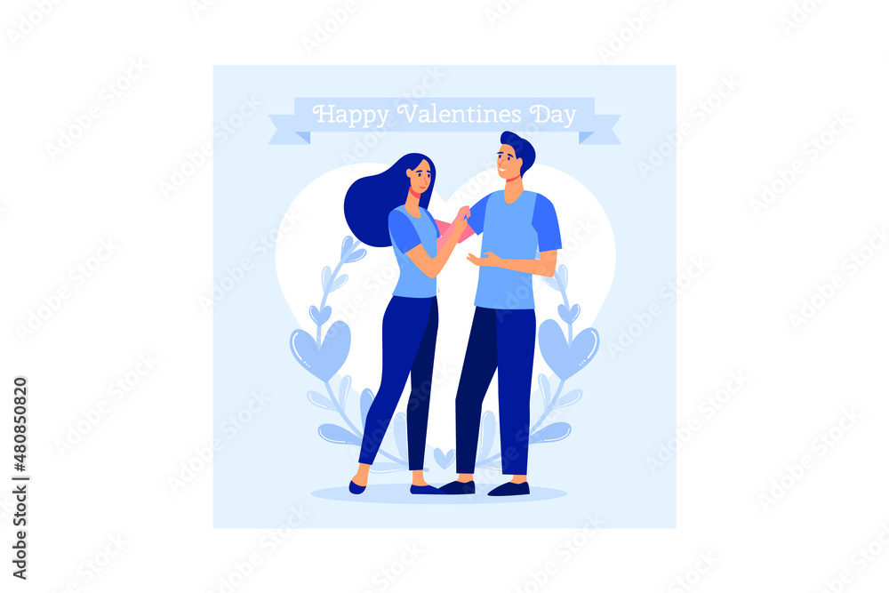 set couple in love. Happy Valentine's Day. February 14 is the day of all lovers. graphics suitable for decorating posters, brochures, postcards, flyers flat vector illustration set couple in love. Happy Valentine's Day. February 14 is the day of all lovers. graphics suitable for decorating posters, brochures, postcards, flyers flat vector illustration