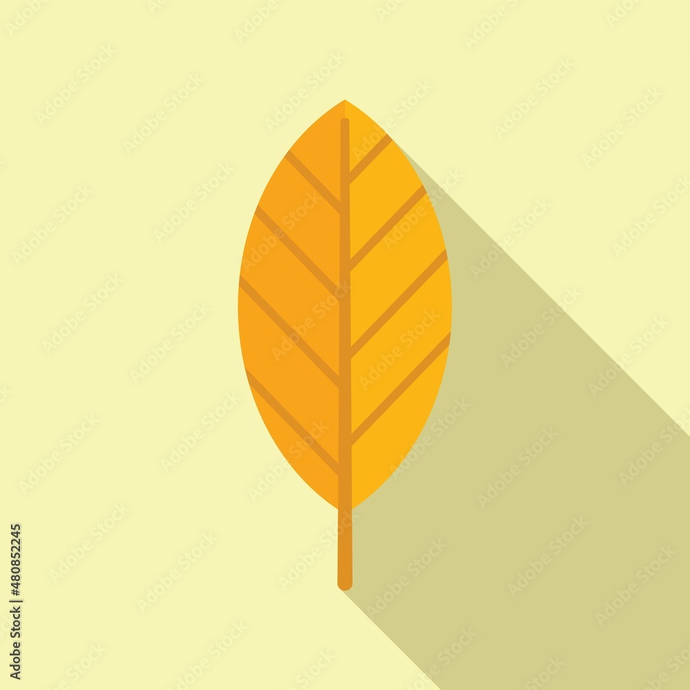 Round leaf icon flat vector. Autumn fall Round leaf icon flat vector. Autumn fall