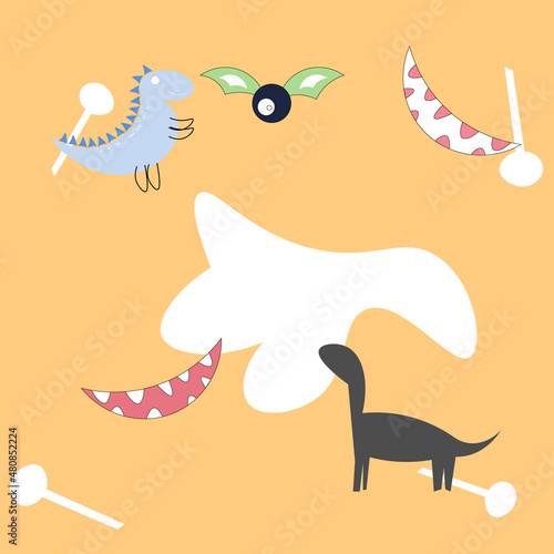 Cute dinosuar seamless pattern.Vector illustration