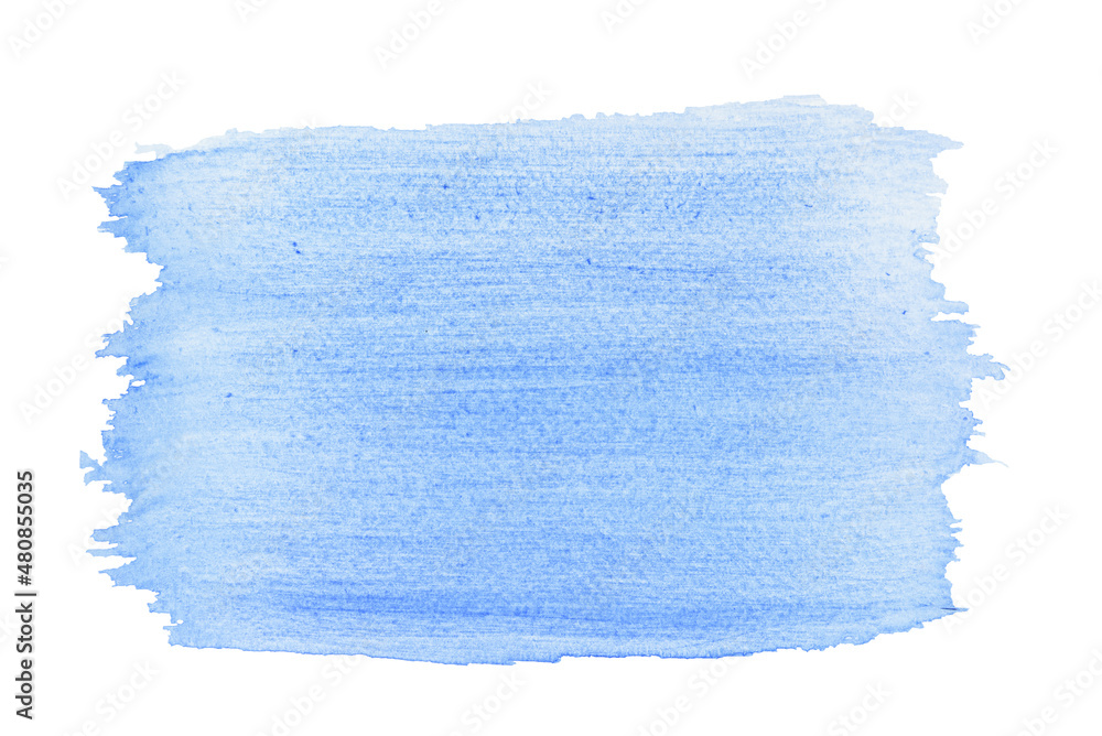 Obraz premium Abstract handmade blue watercolor on white background
