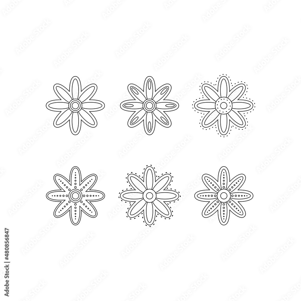 Flower and leaf retro nature pattern logo vector illustration Flower and leaf retro nature pattern logo vector illustration