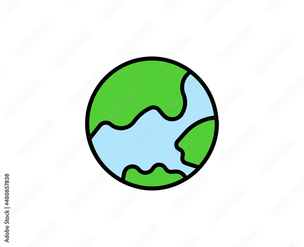 Obraz premium Earth premium line icon. Simple high quality pictogram. Modern outline style icons. Stroke vector illustration on a white background. 