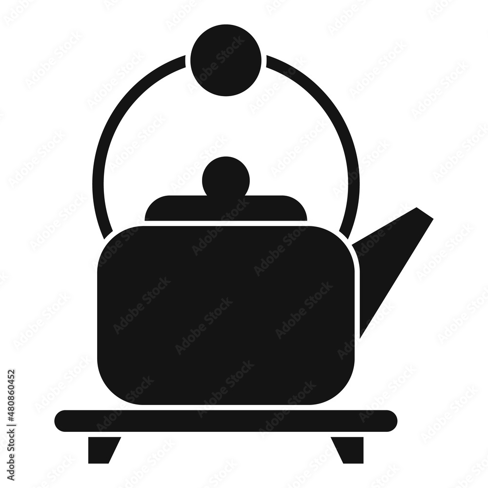 Obraz premium Tea kettle icon simple vector. Hot water