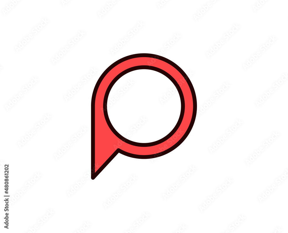 Map pin line icon. Vector symbol in trendy flat style on white background. Travel sing for design. Map pin line icon. Vector symbol in trendy flat style on white background. Travel sing for design.